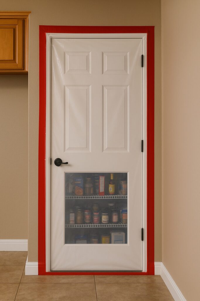 sealed Plug gaps around pantry doors to deter mouse mice rodent