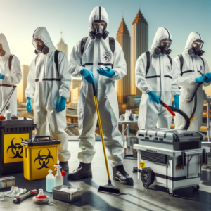crew in biohazard suits and gear