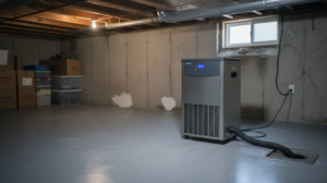 cleared basement hvac system