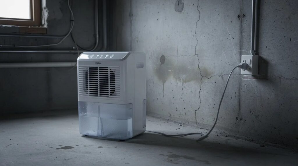 industrial dehumidifiers in basement to restore safe humidity levels