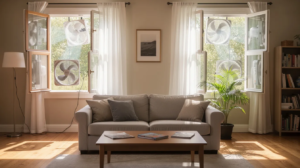 clean home with fans which neutralize severe odors, airborne odor