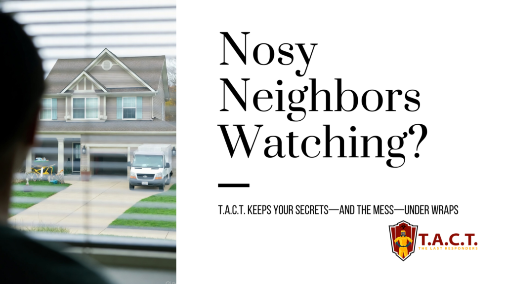 nosy neighbor peeking through blinds