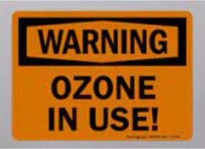 warning sign ozone in use